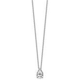 14k White Gold 3 1/2 carat Lab Grown Diamond VS+ F+ Pear Complete 18 inch Four Prong Pendant Necklace